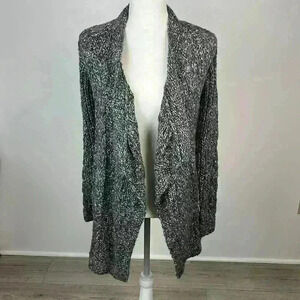 Aerie Grey & White Chunky Knit Cardigan Size XS